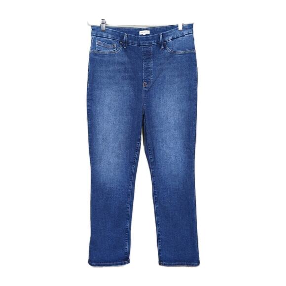 GOOD AMERICAN Power Stretch Pull-On Straight Jeans Indigo490 Women's 5 / 2XL - Picture 2 of 7